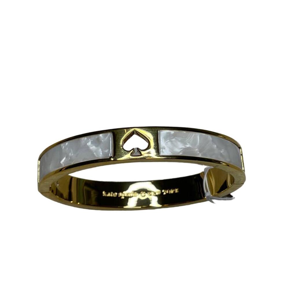 Kate Spade 10mm Hinge Bangle Mother of Pearl Hole Punch Bracelet